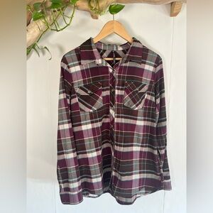 Kuhl Plaid Long Sleeve Flannel Shirt Size Large